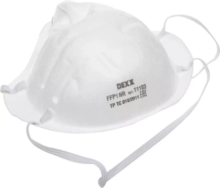 Полумаска фильтрующая DEXX противоаэрозольная, многослойная, коническая, FFP1 11103 купить в Перми