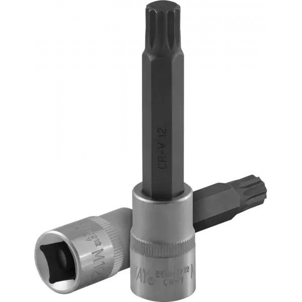 Торцевая насадка 1/2"DR вставка SPLINE M10x100мм для ГБЦ двигателей VAG  S64H4212 Jonnesway 49466 купить в Перми