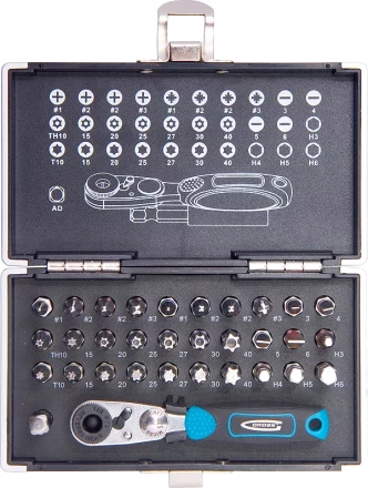 Набор бит,1/4&quot;, магнитный адаптер, сталь S2 пластиковый кейс, 33 предм GROSS 11365 купить в Перми
