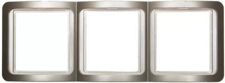 Панель СВЕТОЗАР &quot;ГАММА&quot; накладная, вертикальная, цвет золотой металлик, 3 гнезда SV-54149-GM купить в Перми