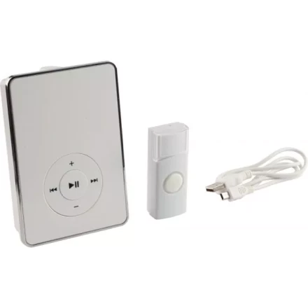 Звонок СВЕТОЗАР &quot;ЛЮБИМАЯ МЕЛОДИЯ&quot; электрический беспроводной 200м, 16 полиф. мелодий, запись мелодий, MP3 плеер, кнопка IP44, CR2032, 3AA 58075 купить в Перми