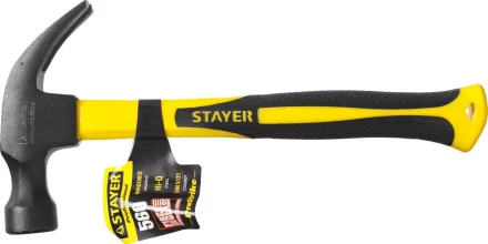 Молоток-гвоздодер &quot;Fiberglass&quot; с фиберглассовой рукояткой, 560 г, STAYER Professional 2026-560_z01 купить в Перми