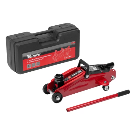 Домкрат гидравлический подкатной, 2 т, 140-340 мм, в пласт. кейсе// MTX 51081 купить в Перми