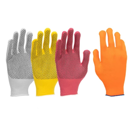 Перчатки трикотажные, синтетическая нить, ПВХ точка, 4 пары, 4 цвета, L, 13 класс// Palisad 67852 купить в Перми