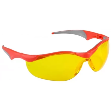 Очки ЗУБР &quot;МАСТЕР&quot; защитные, желтые, поликарбонатная монолинза с мягкими двухкомпонентными дужками 110321 купить в Перми