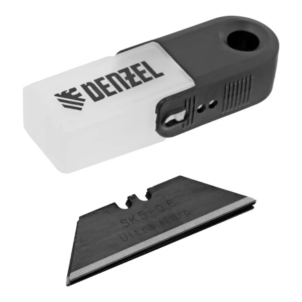 Лезвия, 19 мм, сталь SK5 - 0,6 мм, трапециевидные, 5 штук// Denzel 79318 купить в Перми