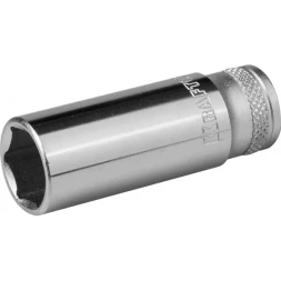 Торцовая головка KRAFTOOL "INDUSTRIE QUALITAT", удлиненная, Cr-V, FLANK, хромосатинированная, 1/4", 13 мм 27817-13_z01