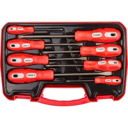 Набор отверток ЗУБР &quot;МАСТЕР&quot;, хром-ванадиевая сталь, эргономичная двухкомпонентная рукоятка, 8шт 25235-H8 купить в Перми