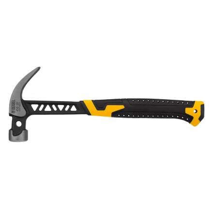 Молоток-гвоздодёр Denzel 10466, 450 г, цельнокованый,боек с магнитом, двухкомп. обрезин. рук-ка купить в Перми