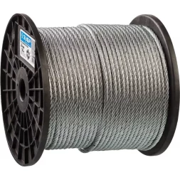 Трос стальной ЗУБР "ПРОФЕССИОНАЛ", оцинкованный, DIN 3055, d=6 мм, L=120 м 4-304110-06