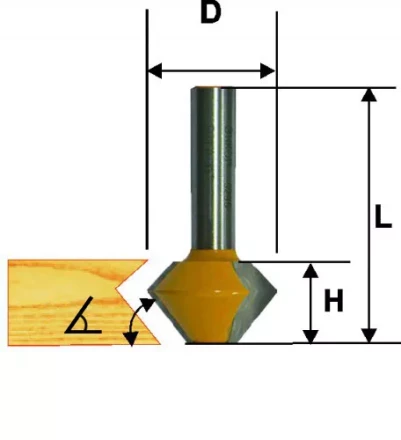 Фреза кромочная конусная Ф38,1Х22,2 мм 22,5 град. хвостовик 12 мм Энкор 46372 купить в Перми