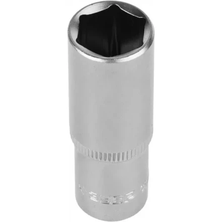 Головка торцовая ЗУБР "МАСТЕР" (1/4"), удлиненная, Cr-V, FLANK, хроматированное покрытие, 10мм 27717-10 купить в Перми