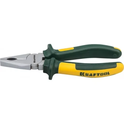 Плоскогубцы KRAFTOOL"KRAFT-MAX"комб,Cr-Mo,маслобензост двухкомп рукоятки,шарнирное соединение с повыш износост,200мм 22011-1-20