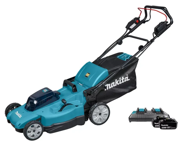 Аккумуляторная газонокосилка самоходная 53см, 2х18V Makita DLM539CT2 (2*5 Ач, ЗУ) купить в Перми