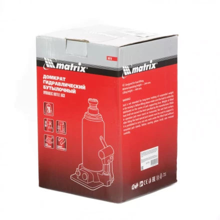 Домкрат гидравлический бутылочный 20 т h подъема 244-449 мм Matrix 50778 купить в Перми