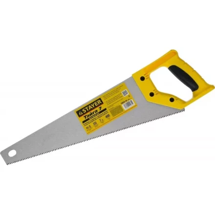 Ножовка универсальная (пила) &quot;Тайга-7&quot;, 400мм,7TPI, закаленный зуб, рез вдоль и поперек волокон, для средн заготовок, фанеры, ДСП,МДФ, STAYER 15050-40_z02 купить в Перми