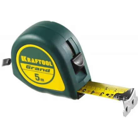 Рулетка KRAFTOOL GRAND, обрезиненный пластиковый корпус, 5м/25мм 34022-05-25 купить в Перми