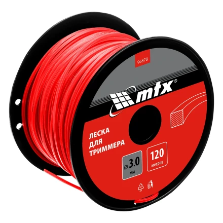 Леска для триммера квадрат 3,0 мм х 120 м, на катушке //MTX 96878 купить в Перми
