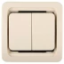 Выключатель СВЕТОЗАР &quot;ГАММА&quot; двухклавишный, без подсветки, цвет бежевый, 10А/~250В SV-54134-B купить в Перми