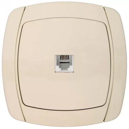 Розетка СВЕТОЗАР &quot;CITY LIGHT&quot; телефонная одинарная в сборе, цвет бежевый SV-54217-B купить в Перми