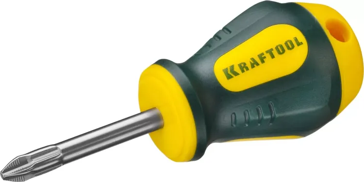 Отвертка KRAFTOOL, Cr-Mo-V сталь, двухкомпонентная противоскользящая рукоятка, PH, №2x38мм 250072-2-038 купить в Перми