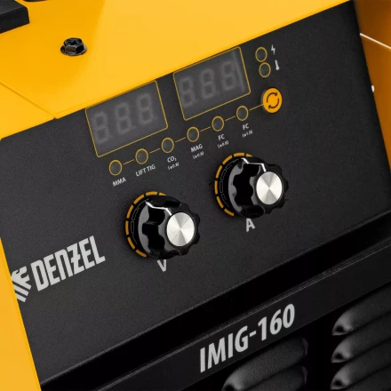 Аппарат инвертор. полуавтомат. cварки Denzel IMIG-160 Synergy 94314, 160 А, ПВ 60%, катушка 5 кг купить в Перми