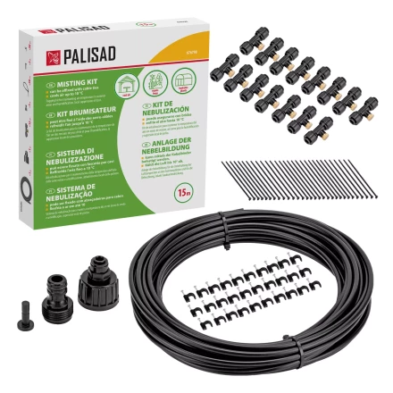 Система туманообразования Palisad 676798, полиэтиленовый шланг, длина 15 м, форсунки 15 шт купить в Перми