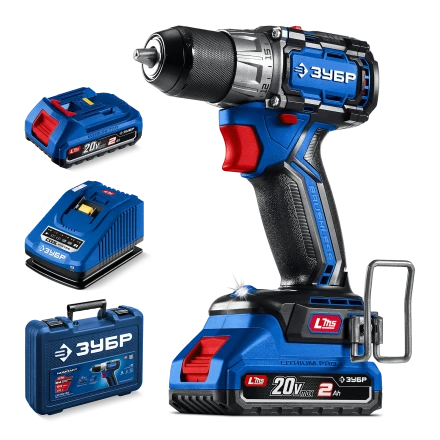Бесщеточная дрель-шуруповерт Зубр КОМПАКТ #2, 2 АКБ LMS (2 Ач), в кейсе DB-50-22 серия «ПРОФЕССИОНАЛ» купить в Перми