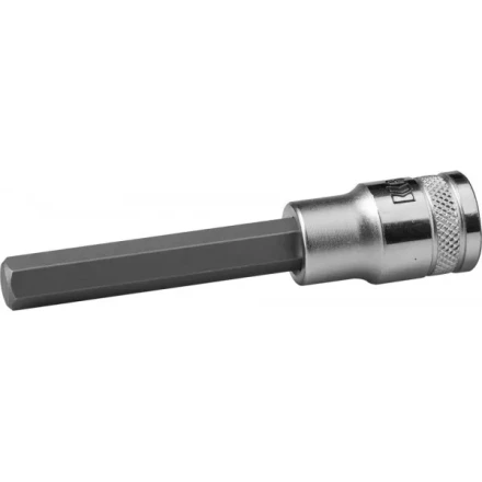 Торцовая бита-головка KRAFTOOL &quot;INDUSTRIE QUALITAT&quot;, удлиненная, материал S2, HEX, сатинированная, 1/2&quot;, H10 27909-10_z01 купить в Перми