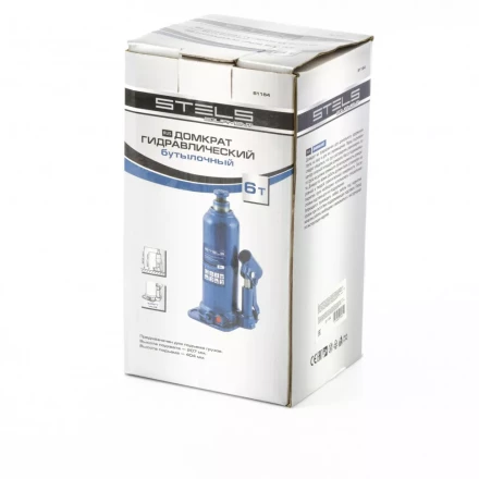 Домкрат гидравлический бутылочный 6 т h подъема 207-404 мм Stels 51164 купить в Перми