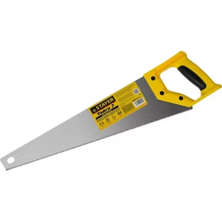 Ножовка универсальная (пила) &quot;Тайга-7&quot;, 450мм,7TPI, закаленный зуб, рез вдоль и поперек волокон, для средн заготовок, фанеры, ДСП,МДФ, STAYER 15050-45_z02 купить в Перми