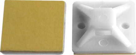 ЗУБР ПХС, 25 x 25 мм, нейлон, 100 шт, белая, самоклеющаяся площадка под хомут-стяжку (30915-25) купить в Перми