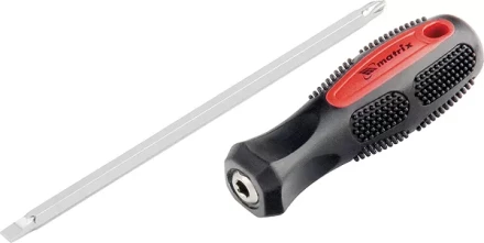 Отвертка комбинированная SL6,0 / Ph2 мм CrV антискользящая двухкомп. рукоятка MATRIX 12290 купить в Перми