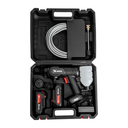 Моечная машина высокого давления аккумуляторная А-21-02, 40 бар, 4 л/мин, Li-ion 21 В, 2 акк.// MTX купить в Перми