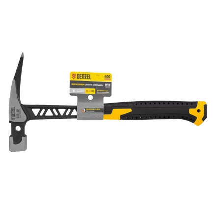 Молоток кровельщика 600 г, цельнокованый, боек с магнитом, двухкомп. обрезин. рук-ка Denzel 10623 купить в Перми