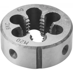 Плашка ЗУБР "МАСТЕР" круглая ручная для нарезания метрической резьбы, М20 x 2,5 4-28022-20-2.5