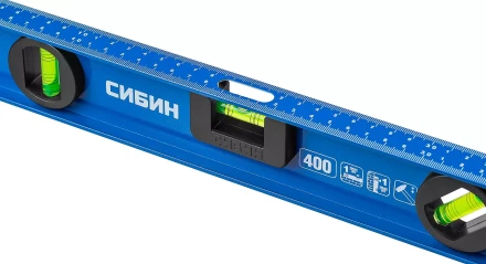 Уровень СИБИН двутавровый, 3 ампулы, измерительная линейка, 40см 34607-040 купить в Перми