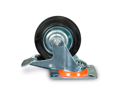 Колесо поворотное резина SCb 93 75 мм с тормозом (Y) 1022087 купить в Перми