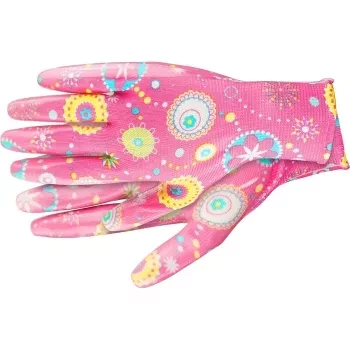 Перчатки садовые из полиэстера с нитриловым обливом, красные, M PALISAD 67746 купить в Перми