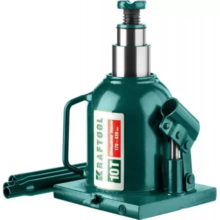 Домкрат гидравлический бутылочный &quot;Double Ram&quot;, сварной, телескопический, 10т, 170-430мм, KRAFTOOL 43463-10 43463-10 купить в Перми