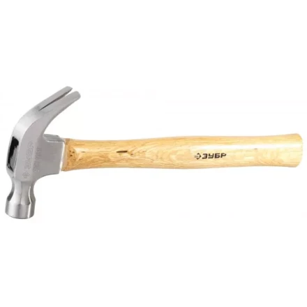 Молоток-гвоздодер ЗУБР кованый, с деревянной рукояткой, 375г 20237-375 купить в Перми