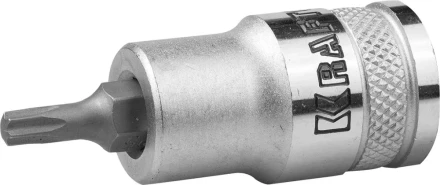 Торцовая бита-головка KRAFTOOL &quot;INDUSTRIE QUALITAT&quot;, материал S2, TORX, сатинированная, 1/2&quot;, Т25 27905-25_z01 купить в Перми