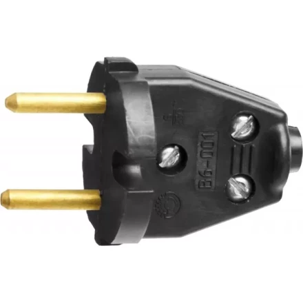 Вилка СИБИН электрическая, разборная, 6А/220В, черная 55152-B купить в Перми