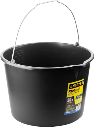 Ведро STAYER &quot;PROFI&quot; строительное пластмассовое с носиком, 20л 06083-20 купить в Перми