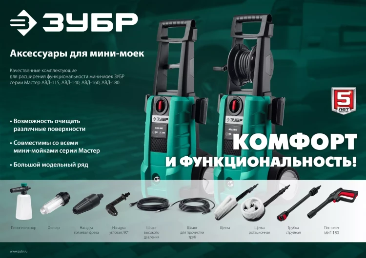 ЗУБР для пистолета МИГ-180, 10 м, шланг высокого давления (70411-180-10) купить в Перми