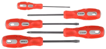 Набор отверток ЗУБР &quot;МАСТЕР&quot;, хром-ванадиевая сталь, эргономичная трехкомпонентная рукоятка, 5шт 25235-H5 купить в Перми