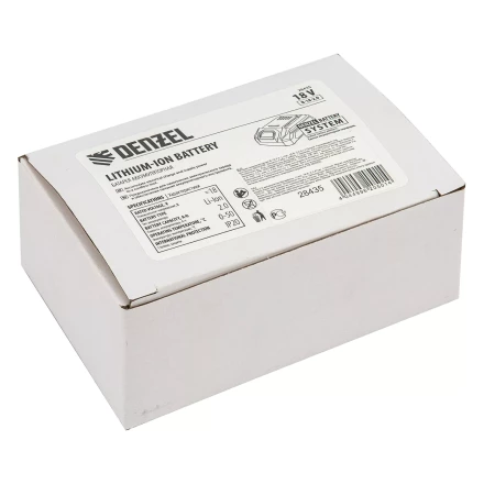 Батарея аккумуляторная Denzel B-18-2.0, Li-Ion, 18 В, 2,0 Ач 28435 купить в Перми