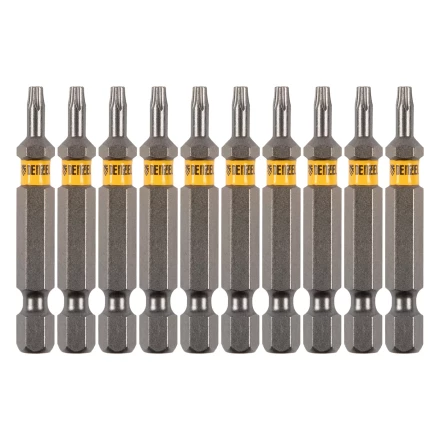 Бита TX 10х50, сталь S2, шестигранный профиль, 10 шт. Е 6,3 Denzel 11667 купить в Перми