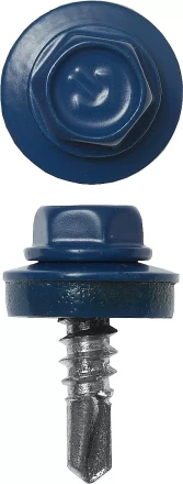 Саморезы ЗУБР &quot;ПРОФЕССИОНАЛ&quot; окраш., RAL 5005 синий насыщен., для крепл. кров. матер. к металл. констр., 5.5x25мм, 420шт 4-300315-55-025-5005 купить в Перми