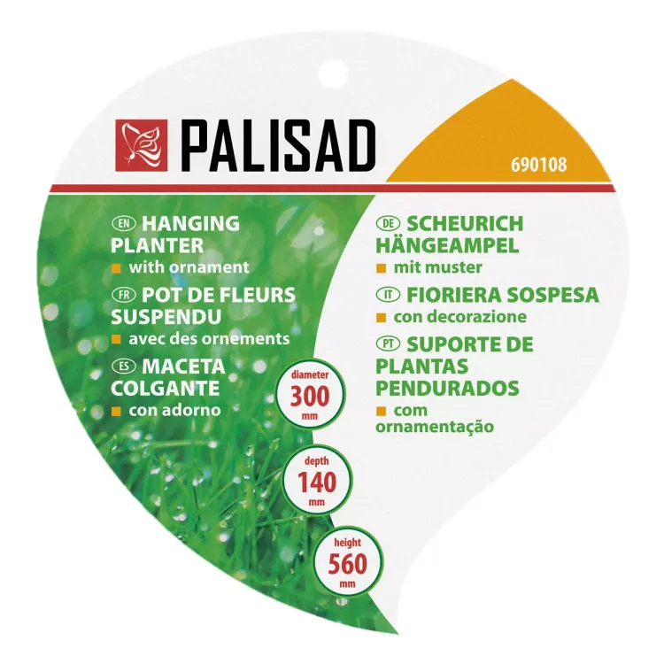 Кашпо подвесное с декором, с кокосовой корзиной, диаметр, 30 см Palisad 690108 купить в Перми